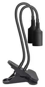 Kobi Flexibilná stolná lampa s klipom PLANTY 2xE27/30W/230V čierna KB0539