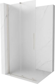Mexen Velar, sprchová zástena s posuvnými dverami Walk-in 70 x 200 cm, 8mm sklo námraza, brúsená oceľ, 871-070-000-33-97