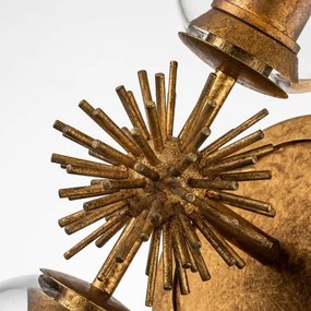 Quoizel STARING-2WB-DG-CLEAR - Nástenné svietidlo STARING 2xE27/40W/230V medené