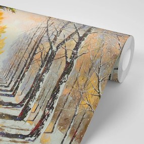 Tapeta jesenná alej stromov - 150x100