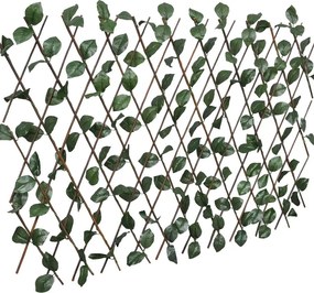 Mriežkový plot z vŕbového prútia 5 ks s umelým lístím 180x30 cm