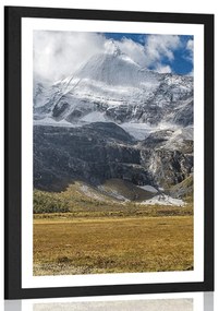 Plagát s paspartou majestátna horská krajina - 20x30 white