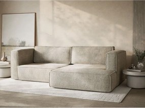 Béžová ženilková rozkladacia/s úložným priestorom rohová pohovka (pravý roh/s leňoškou) Velto – Maison de Rêve