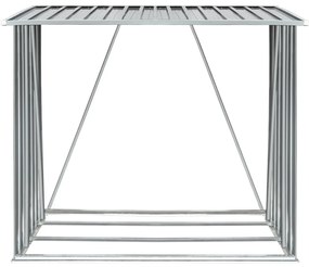 Záhradná kôlňa na drevo z galvanizovanej ocele 163x83x154 cm sivá