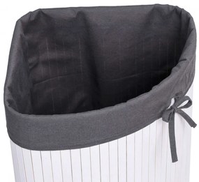 Bambusový kôš na bielizeň 60 l biely/sivý