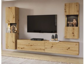 Obývacia stena Avernic Typ 10 (čierna + dub artisan). Vlastná spoľahlivá doprava až k Vám domov. 1042057