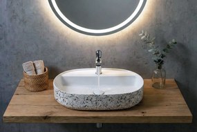 Isvea Isvea, INFINITY OVAL keramické umývadlo na dosku, 60x40cm, terrazzo, 10NF65060-2L-TRZ