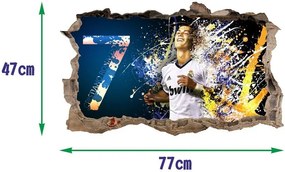Dekoračná 3D nálepka na stenu Cristiano Ronaldo 47x77 cm