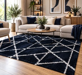 Koberec Boho 659 NAVY BLUE/CREAM rozmery koberec: 200x290 cm