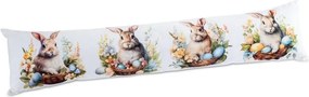 Vankúš proti prievanu ZAJAČIKOVIA V KOŠÍČKU 20 x 90 cm