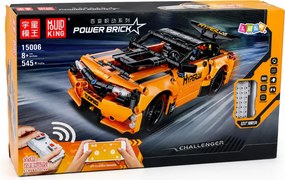 LEAN Toys Stavebnicové kocky – diaľkovo ovládané auto RC, oranžové, 545 dielov