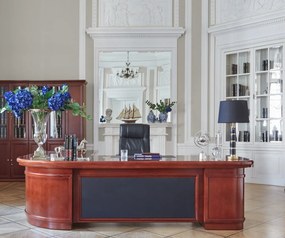 Veľký kancelársky stôl Imperial 280 cm s koženým čelom