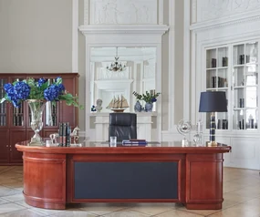Veľký kancelársky stôl Imperial 280 cm s koženým čelom