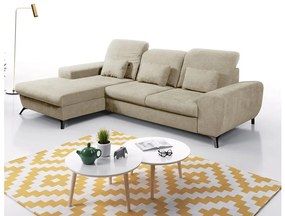 Rozkladacia rohová čalúnená sedacia súprava v tvare L ALTA ľavá béžová