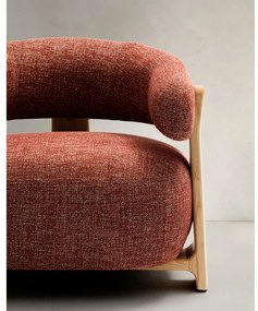 Ženilkové kreslo v terakotovej farbe Granite – Kave Home