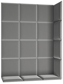 Set 19 čalúnených panelov Quadra 120x160 cm (sivá). Akcia -17%. Vlastná spoľahlivá doprava až k Vám domov. 1051983