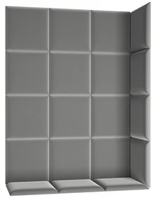 Set 19 čalúnených panelov Quadra 120x160 cm (sivá). Vlastná spoľahlivá doprava až k Vám domov. 1051983