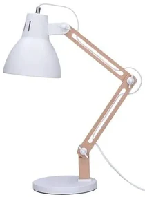 Solight stolná lampa E27 drevená biela