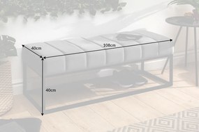 Dizajnová lavica Halle 110 cm zamat - striebornosivá