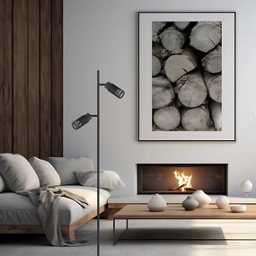 Stojacia lampa Vertical, 2x čierne kovové tienidlo, b