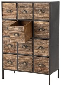 Čierno-hnedá kovová komoda 60,5x92x33,5 cm Matteo – Bloomingville