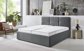 Posteľ Domango 140x200 cm,stredne šedá látka