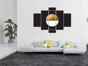Obraz - Abstrakcia zlatá a čierna N⁰1 (150x105 cm)