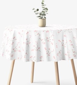 Goldea okrúhly obrus 100% bavlnené plátno - kvitnúce sakury Ø 130 cm