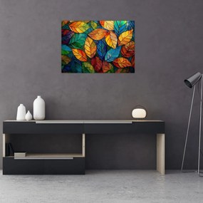 Sklenený obraz - Mozaika z listov (70x50 cm)