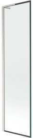 Mexen Next L, 1-krídlová vaňová zástena 50 x 150 cm, 6mm číre sklo-čierny vzor, 6mm číre sklo, profil brúsená oceľ, 895-050-000-03-70-97