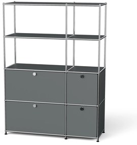 Kovová skrinka »CN3« so 4 výklopnými priečinkami, sivá