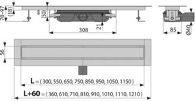 Sprchový žľab Alcadrain 910 mm APZ115-850