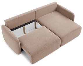 Svetlohnedá rozkladacia/s úložným priestorom rohová pohovka (pravý roh) Kalena – Makamii