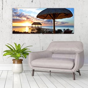 Obraz - Západ slnka na Mauríciu (120x50 cm)