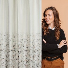 Dekorstudio Zamatový záves MARIELA zdobený jemnou potlačou vetvičiek - krémový