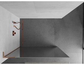 Mexen Kioto L, sprchová zástena Walk-In 110 x 200 cm, 8mm sklo vzor zrkadlo, medený matný profil, 800-110-103-65-50