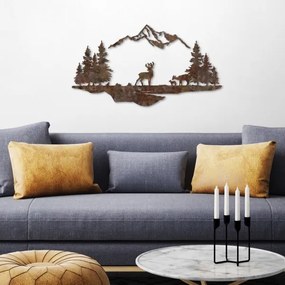 Nástenná dekorácia 2ks 70x38 cm jeleň kov/hnedá