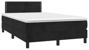 Boxspring posteľ s matracom a LED, čierna 120x190 cm, zamat 3270149