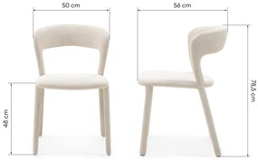 Čalouněná designová jídelní židle Calma světle béžová