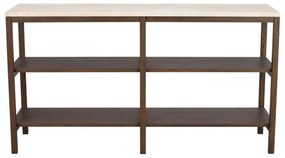 Hnedo-béžový konzolový stolík s doskou z kameňa 140x40 cm Orwel - Rowico
