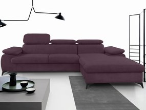 Rohová sedacia súprava Scala, hroznová ružovo-fialová látka, pravý roh