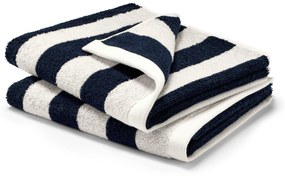 Kvalitné uteráky, 2 ks, tmavomodro-biele prúžky