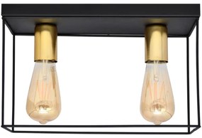 Stropné svietidlo FINN 2xE27/15W/230V čierna/zlatá