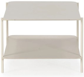 Krémovobiely kovový konferenčný stolík 58x90 cm Beatrix – MOME