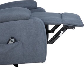 TV kreslo NIDO s elektrickým polohovaním — látka, sivá, nosnosť 130 kg