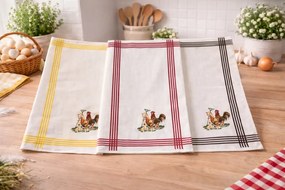 INTERMEDIC SK - Kuchynská utierka Kohút 45×60 cm | 100% bavlna, rustikálny motív, 3 farby Farba: 3.Hnedá