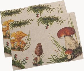 Ľanové prestierania Forest Mushrooms, 2 ks