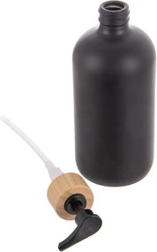 Orion Sada 2 dávkovačov s bambusovou táckou na mydlo/ jar, čierno-biela