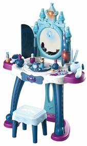 Baby Mix Detský toaletný stolík so stoličkou Ľadový svet modrá, 47 x 13 x 57 cm
