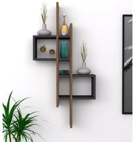 Nástenná polica EMSE 108x53,8 cm hnedá/antracit